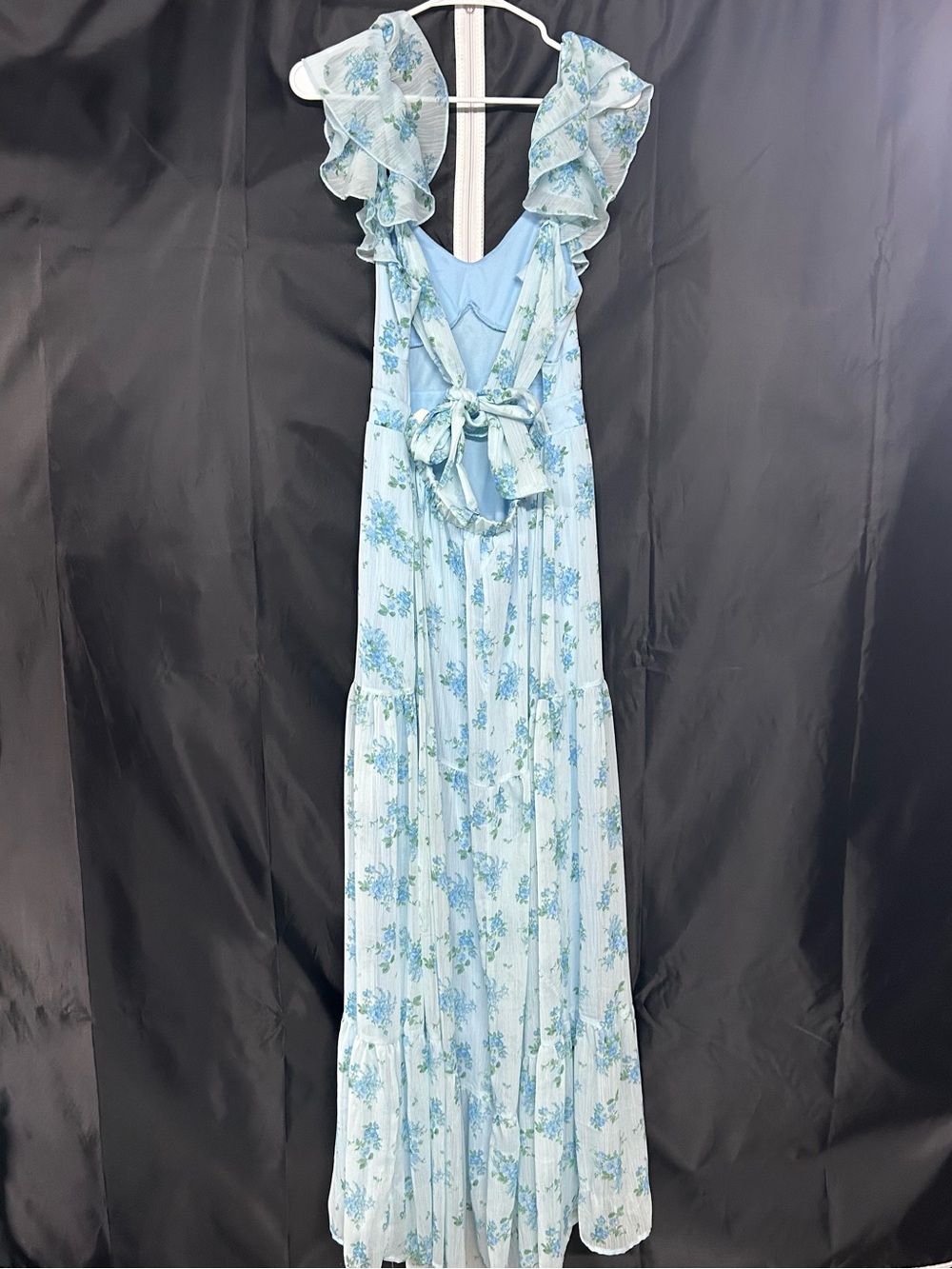 Blue Floral Ruffle Altar’d State Maxi Dress - Picture 2 of 3